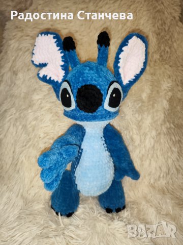 Стич - плюшен, ръчно изработен , снимка 4 - Плюшени играчки - 42682436