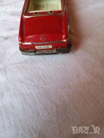 Ламаринена стара играчка Мерцедес с механизъм, снимка 5 - Колекции - 51137284