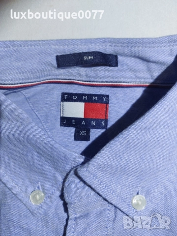 Чисто нова без етикет мъжка риза Tommy Jeans Oxford XS, снимка 4 - Ризи - 51636437