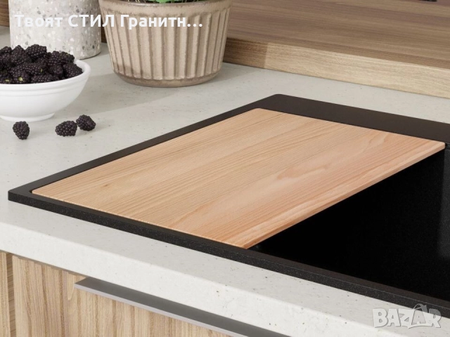 Черна кухненска гранитна мивка Осло 80 Duo Top 780x500 мм, снимка 5 - Мивки - 52548486