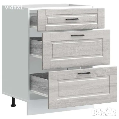 vidaXL Кухненски шкаф Porto, сив сонома, инженерна дървесина, снимка 5 - Шкафове - 56148207