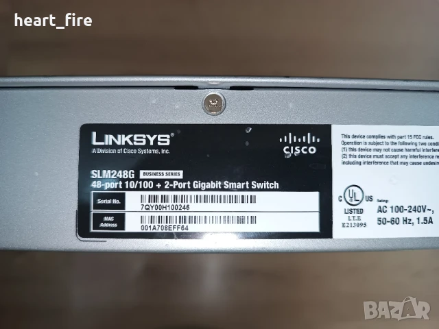 Linksys/CISCO SLM248G, снимка 5 - Суичове - 50635600