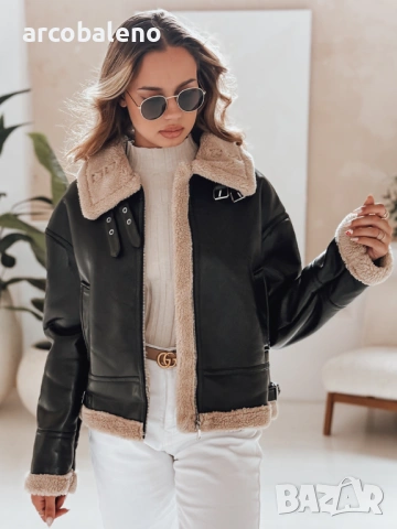 Дамско кожено яке SHEREB, 2цвята , снимка 3 - Якета - 47710028