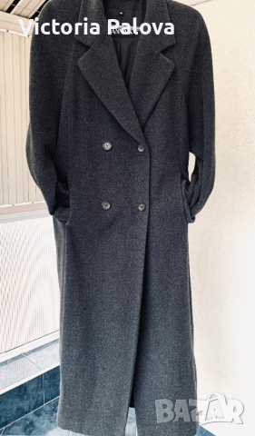 Дълго дизайнерско палто ANNA K вълна 80%, снимка 5 - Палта, манта - 44649815