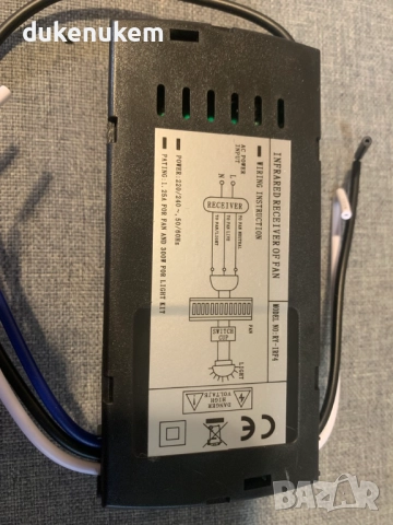 Универсално дистанционно за таванен вентилатор, с приемник, таймер и контрол на светлина и скорости, снимка 9 - Вентилатори - 52610794
