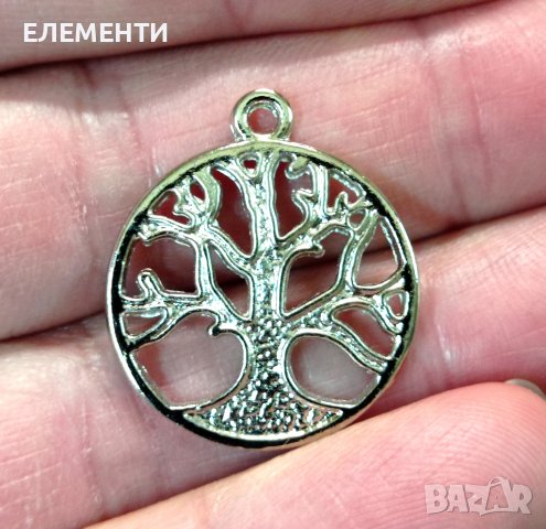 Метален Елемент / Медальон - Дървото на Живота, снимка 1 - Колиета, медальони, синджири - 42660664