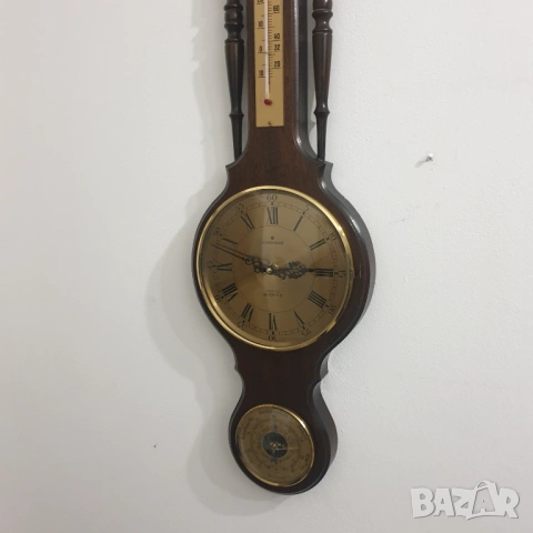 Голям барометър,термометър,влагометър и часовник, снимка 10 - Антикварни и старинни предмети - 53022916