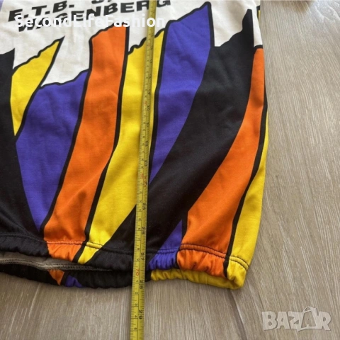 Винтидж мъжка колоездачна фланелка Gowa от 90-те години, Wagenberg Dutch XL Вело тениска с цип , снимка 5 - Спортни дрехи, екипи - 53278572