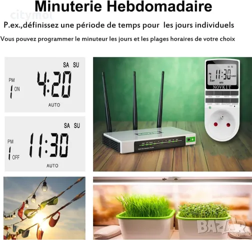 Контакт тип Е с дигитален таймер, 10 вида програмиране, 16A - 3680 W, снимка 5 - Други - 48644845