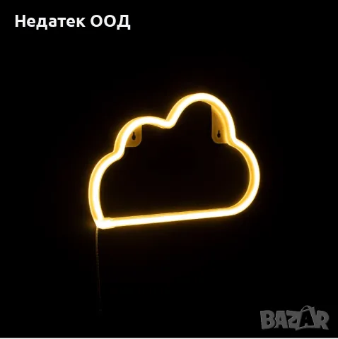LED неоново осветление с USB, Oблак, 29.5x18.3x1.5cm, снимка 2 - Лед осветление - 47759350