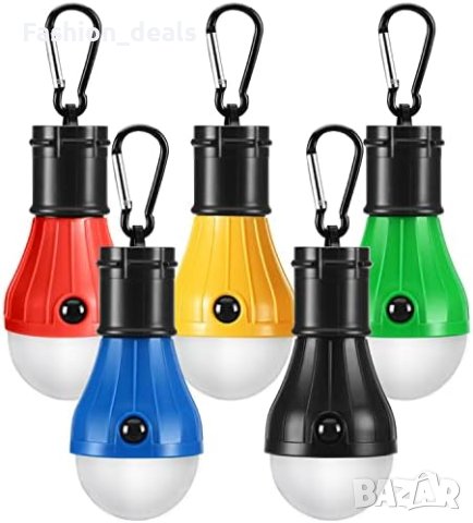 Нови 5 броя LED Къмпинг светлини лампи 4 светлинни режима Къмпинг Туризъм, снимка 1 - Лед осветление - 41802279