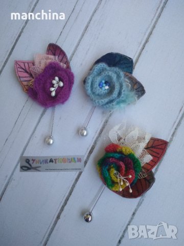 Плетена брошка "Цветле", снимка 2 - Други - 35729214