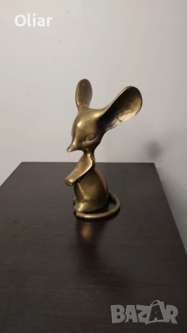 Много симпатична и нестандартна фигурка на мишле с големи уши. Бронз., снимка 7 - Статуетки - 52257816