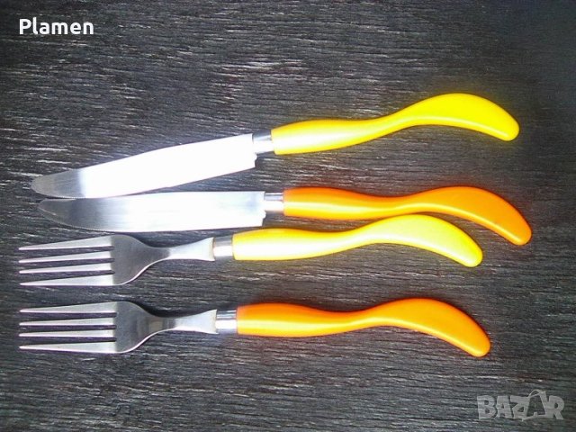 Две вилици и два ножа френски неръждаема стомана, снимка 1