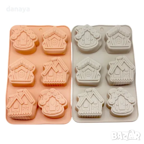 5478 Силиконова форма Коледни къщички, 6 гнезда, снимка 6 - Форми - 48067243