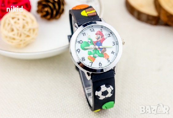 Супер Марио Super Mario силиконова верижка детски ръчен часовник , снимка 3 - Детски - 26214601