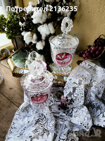 Фруктиера и бонбониери кристал Hofbauer, снимка 7 - Сервизи - 52019200