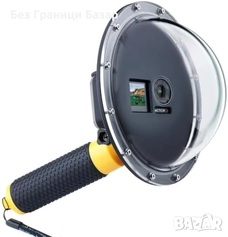 Нов 6" Подводен Купол за камера DJI Osmo Action 3/4/5 + Селфи Удължител