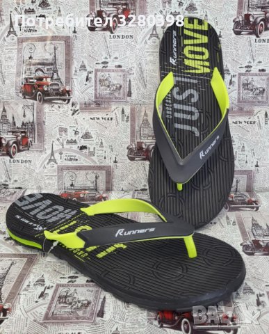 Mъжки качествени чехли между пръстите марка Runners, снимка 1