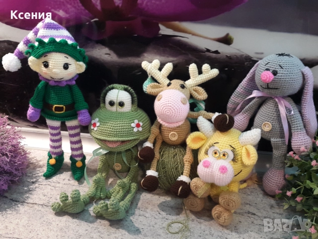 Плетена играчка Бик, Бик малък, Плетени, ръчно изработени, прекрасен подарък, снимка 11 - Плюшени играчки - 52062853