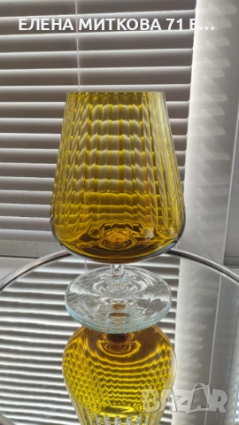 Голяма чаша/ваза/свещник/бонбониера от двуцветен кристал, снимка 3 - Декорация за дома - 53728388