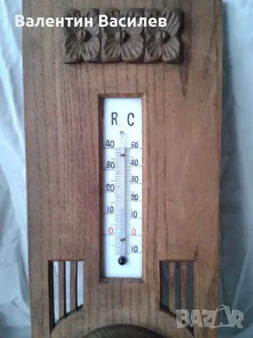 Барометър с термометър стенен, снимка 5 - Антикварни и старинни предмети - 48211888