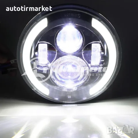 Комплект Кръгли LED фарове 7" 70W H4 – NA500, снимка 3 - Аксесоари и консумативи - 56053988
