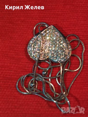 СЪРЦЕВИДЕН СКЪПОЦЕНЕН АРТ МЕДАЛЬОН ПОСРЕБРЕНО КОЛИЕ БЕЛ ЕПОК СТИЛ с ЦИРКОНИ 16886, снимка 8 - Колиета, медальони, синджири - 35273907