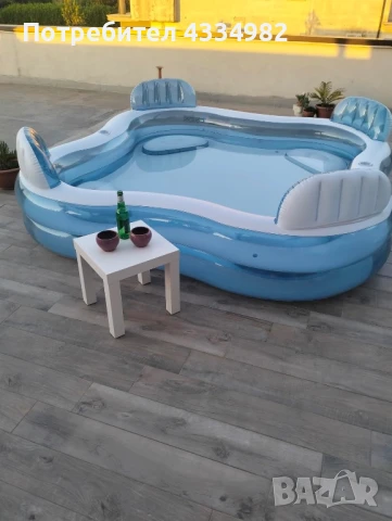 Надуваем басейн Intex 56475NP Swim Centre Family Lounge Pool 229 х 66 см  4 седалки, снимка 4 - Басейни и аксесоари - 51263626