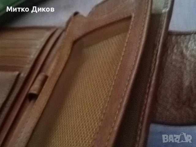 Gino Ferrari нов марков портфейл чантичка естествена кожа 16х10см и преградата за мобилен 75х150мм, снимка 8 - Портфейли, портмонета - 51422501