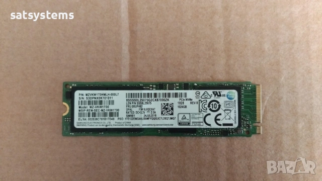 MZ-VKW1T00 Samsung SM961 1TB PCI Express 3.0 x4 NVMe M.2 2280 Solid State Drive, снимка 7 - Твърди дискове - 53591816
