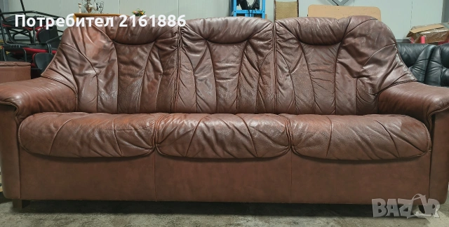 3997 Диван тройка от естествена кожа , снимка 2 - Дивани и мека мебел - 53596909