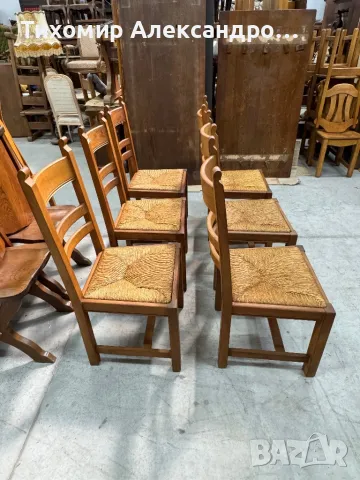 Комплект трапезни столове от дъбов масив, снимка 7 - Столове - 47756566
