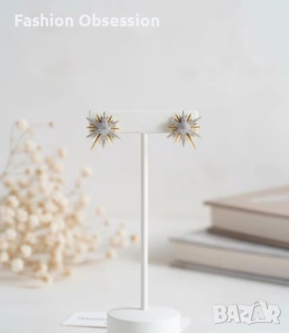 Изящни обеци със звезди, снимка 3 - Обеци - 53270843