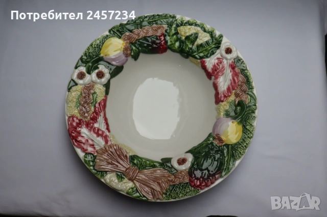чинии италиански порцелан, ръчна изработка, снимка 8 - Чинии - 53722434
