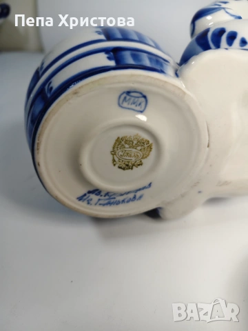 Двоен буркан от руски порцелан Гжел , снимка 11 - Други - 53753120