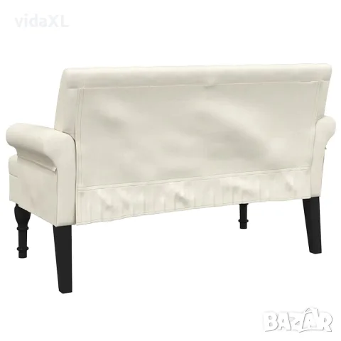 vidaXL Пейка с облегалка, 120x62x75,5 см, лен, снимка 5 - Дивани и мека мебел - 56147433