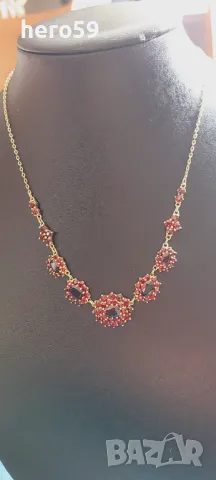 Дамско златно колие с гранати , снимка 1