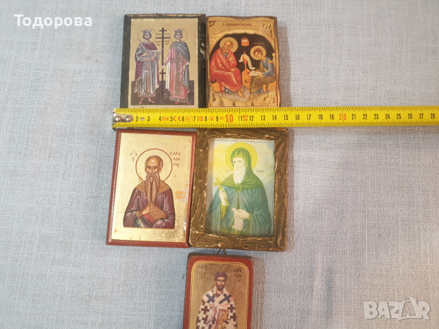 Лот 4- стари домашни икони -  5 броя, снимка 9 - Антикварни и старинни предмети - 44629366