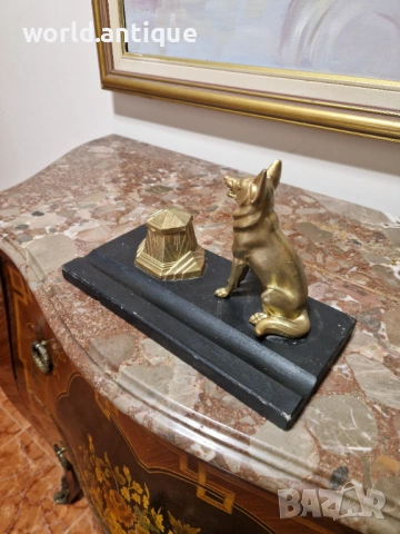 Чудесна антикварна френска фигурална мастилница , снимка 5 - Други ценни предмети - 53139753