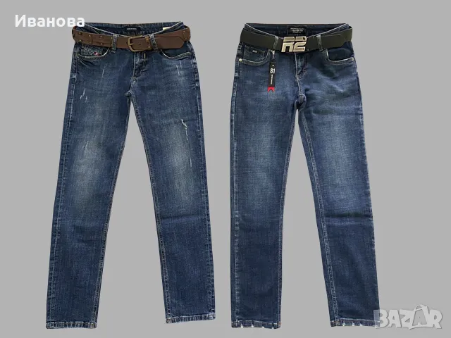 Дънки A.N.G Висок клас деним с кожен колан, снимка 4 - Дънки - 48313304