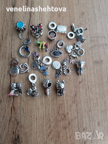 Сребърни талисмани висулки стопери клипс за гривни Пандора , снимка 4 - Гривни - 52331432