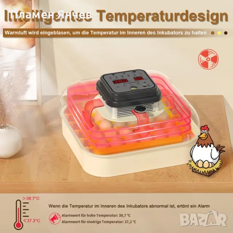 Chalixion Автоматичен инкубатор за 30 яйца, снимка 5 - За птици - 53235884