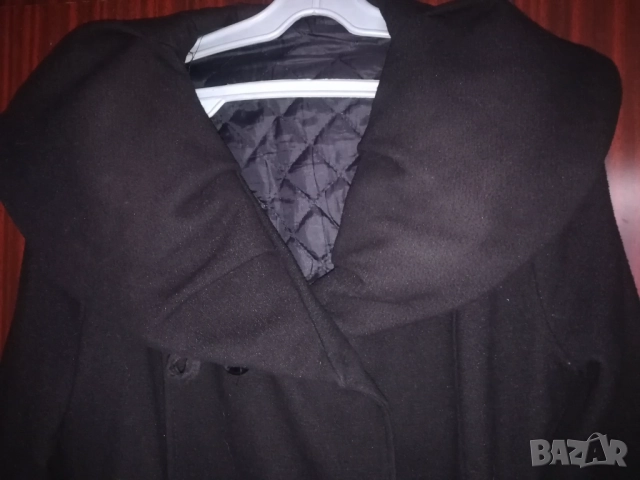 Черно палто яка тип шал, снимка 5 - Палта, манта - 52805698