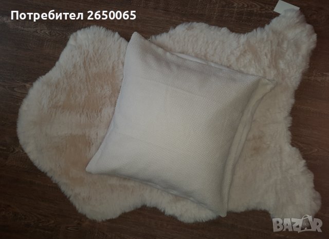 Пухкаво бяло килимче+възглавничка плюш-лукс!, снимка 2 - Килими - 42654672