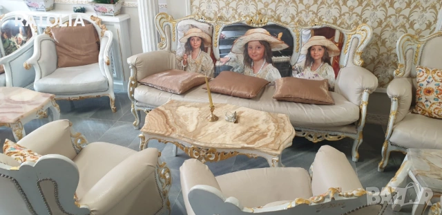 Барокови мебели, холова гарнитура, кресла, маси диван -50%, снимка 6 - Антикварни и старинни предмети - 53481254