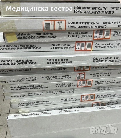 Нов метален стелаж Ямбол 180/90/45 с 5 рафта в кашон, снимка 2 - Други стоки за дома - 53868037