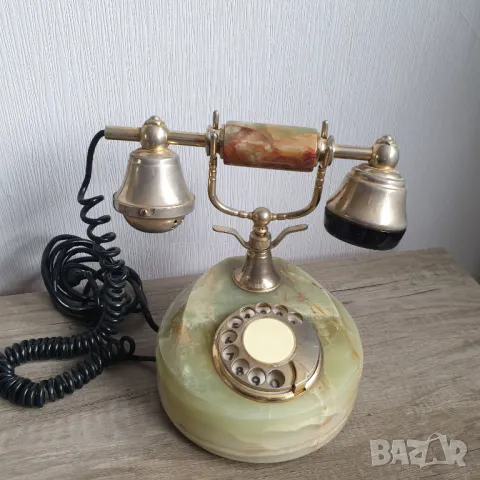 Стар винтидж арт старинен античен телефон, снимка 4 - Антикварни и старинни предмети - 49689315