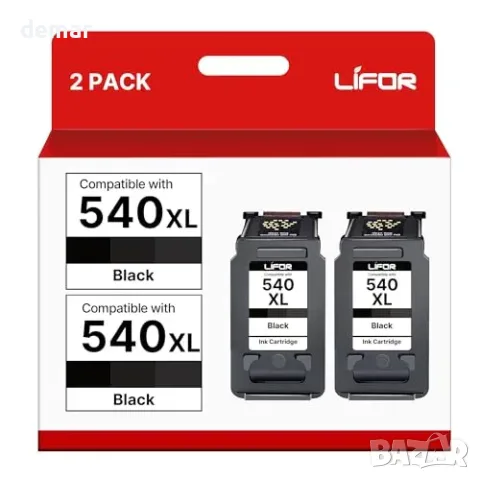 Два черни мастилени патрона LIFOR PG-540XL за Canon Pixma, снимка 2 - Консумативи за принтери - 55955486