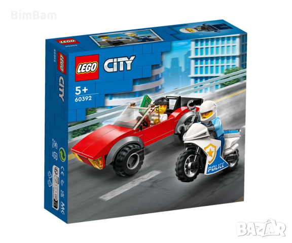 Конструктор LEGO® City Police 60392 - Преследване с полицейски мотоциклет